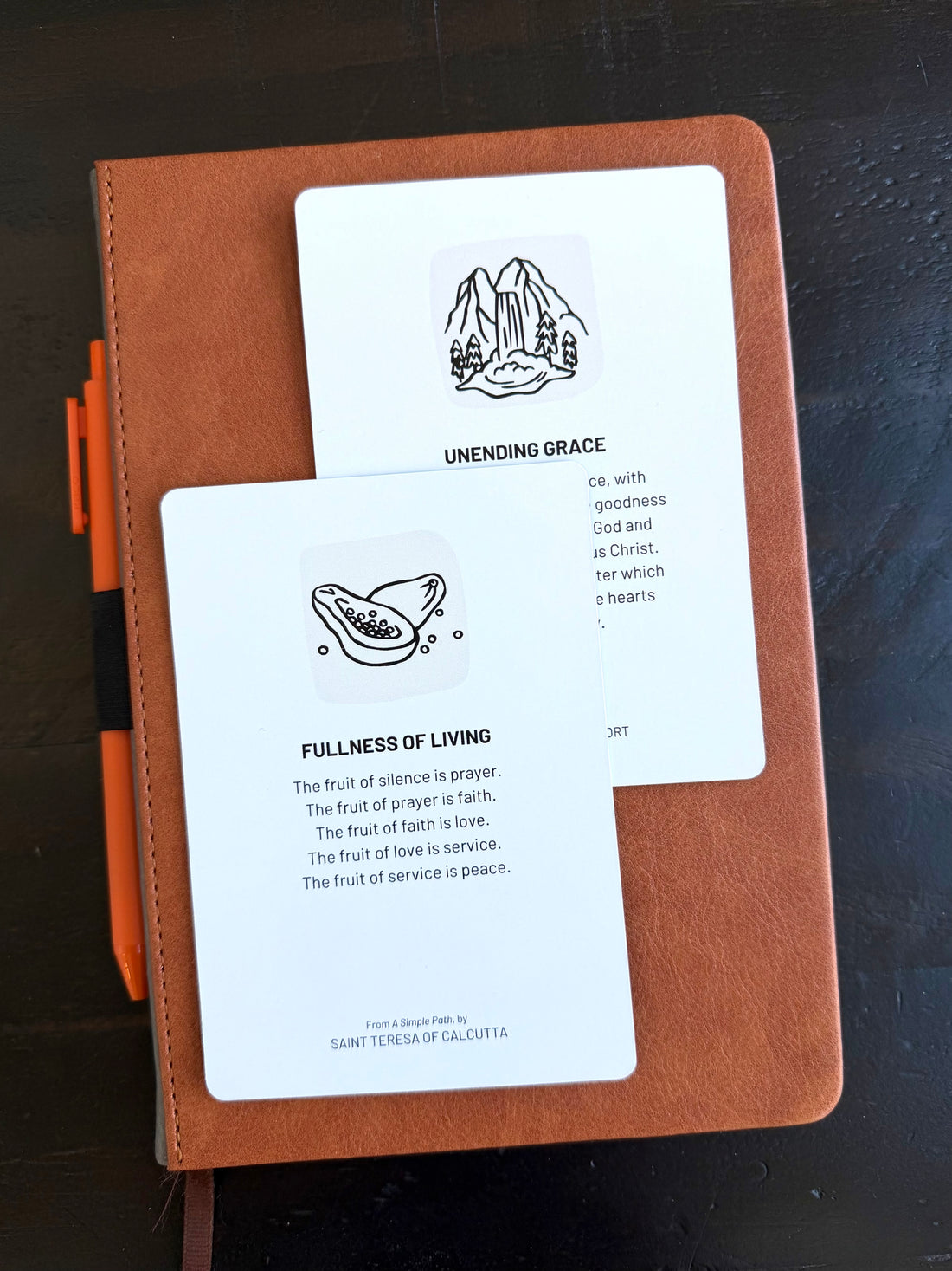 Good Advice On Deck cards featuring quotes and prayers rooted in Church wisdom